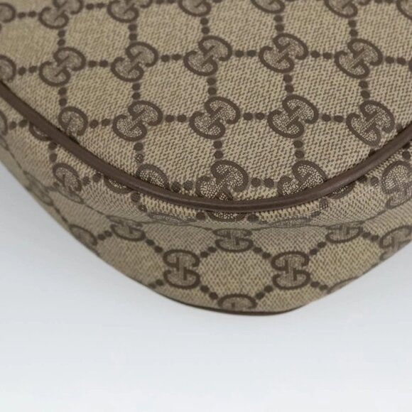 GUCCI GG Supreme Web Sherry Line Clutch Bag PVC Beige Gold 89 01 034 Auth am7287 - Picture 3 of 16